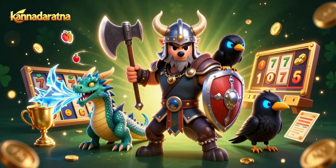 Experience thrilling jackpots with kannadaratna's epic Viking wolf warrior and gaming elements.