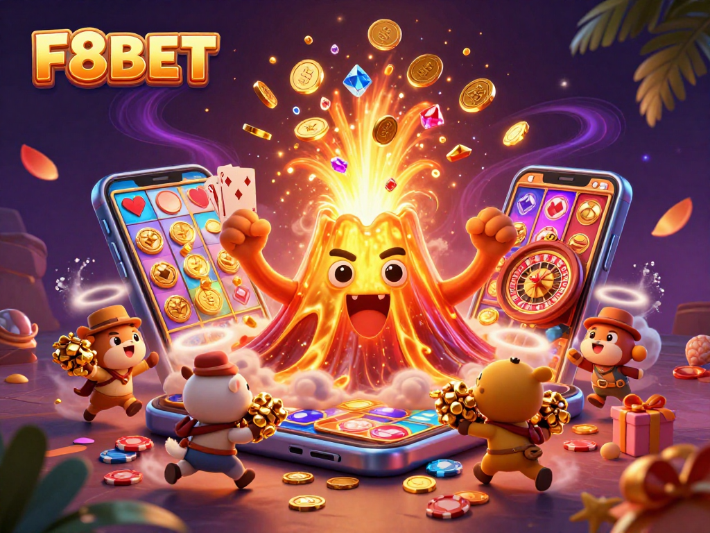 Experience treasure eruption with F8BET's thrilling slots and casino visuals.