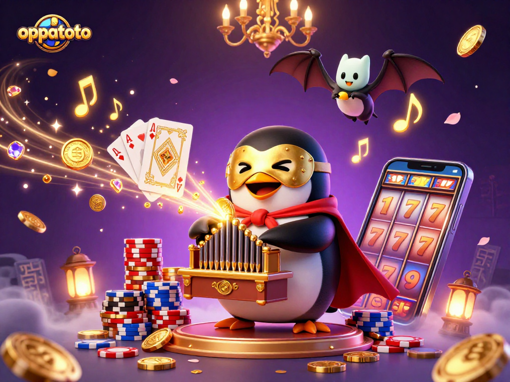Experience the thrill of oppatoto gaming with a vibrant 3D illustration capturing the excitement of casino action.
