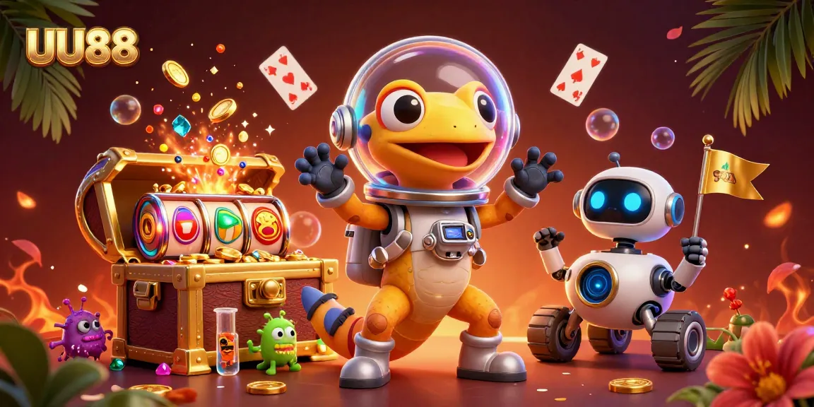 Experience winning moments at UU88 with a Martian gecko and casino treasures exploding with gems.