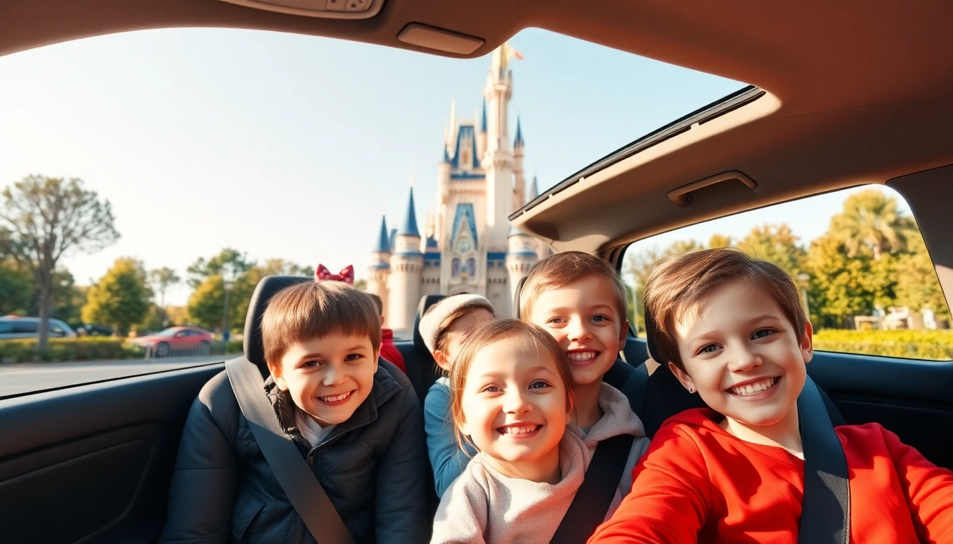 Experience a convenient Beauvais Airport to Disney Transfer with a joyful family en route to Disneyland Paris.