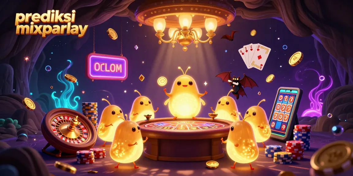 Experience prediksi mixparlay in a vivid casino scene lit by glowworms, showcasing exciting gaming elements.