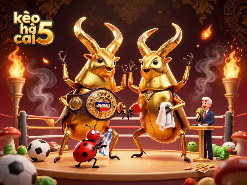 Bet on kèo nhà cái 5 in this dynamic sports scene featuring an animated boxing match and vibrant crypto elements.