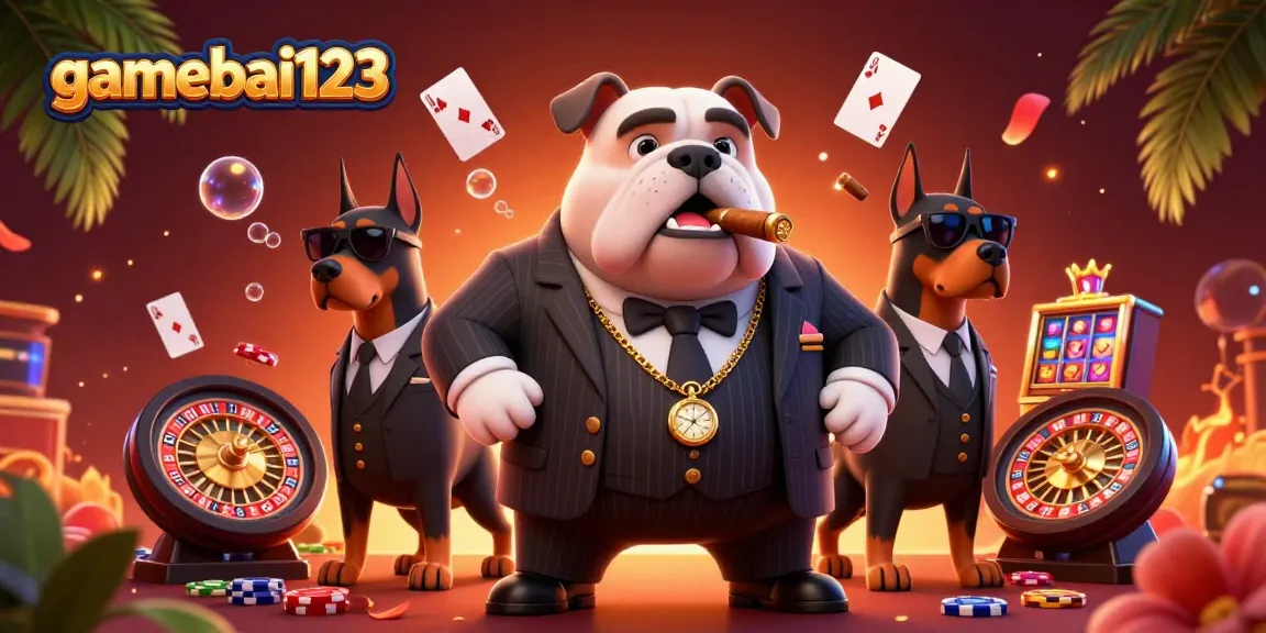 gamebai123 captures the thrill of casino gaming with vibrant characters and dynamic elements.