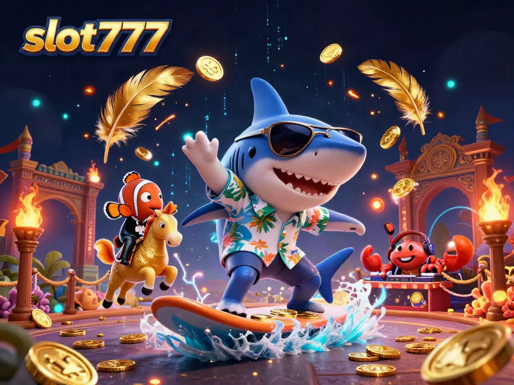 Mainkan slot777 dengan gembira bersama karakter laut yang unik dalam suasana kasino.